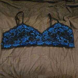 3X Blue/Black SHEIN Bralette